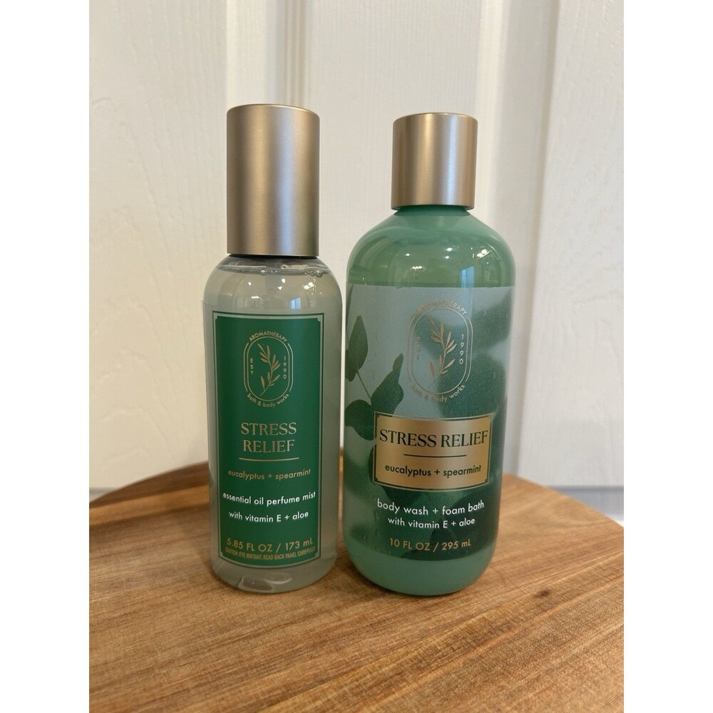 Bath & Body Works AROMATHERAPY EUCALYPTUS SPEARMINT Body Wash & Perfume Mist New